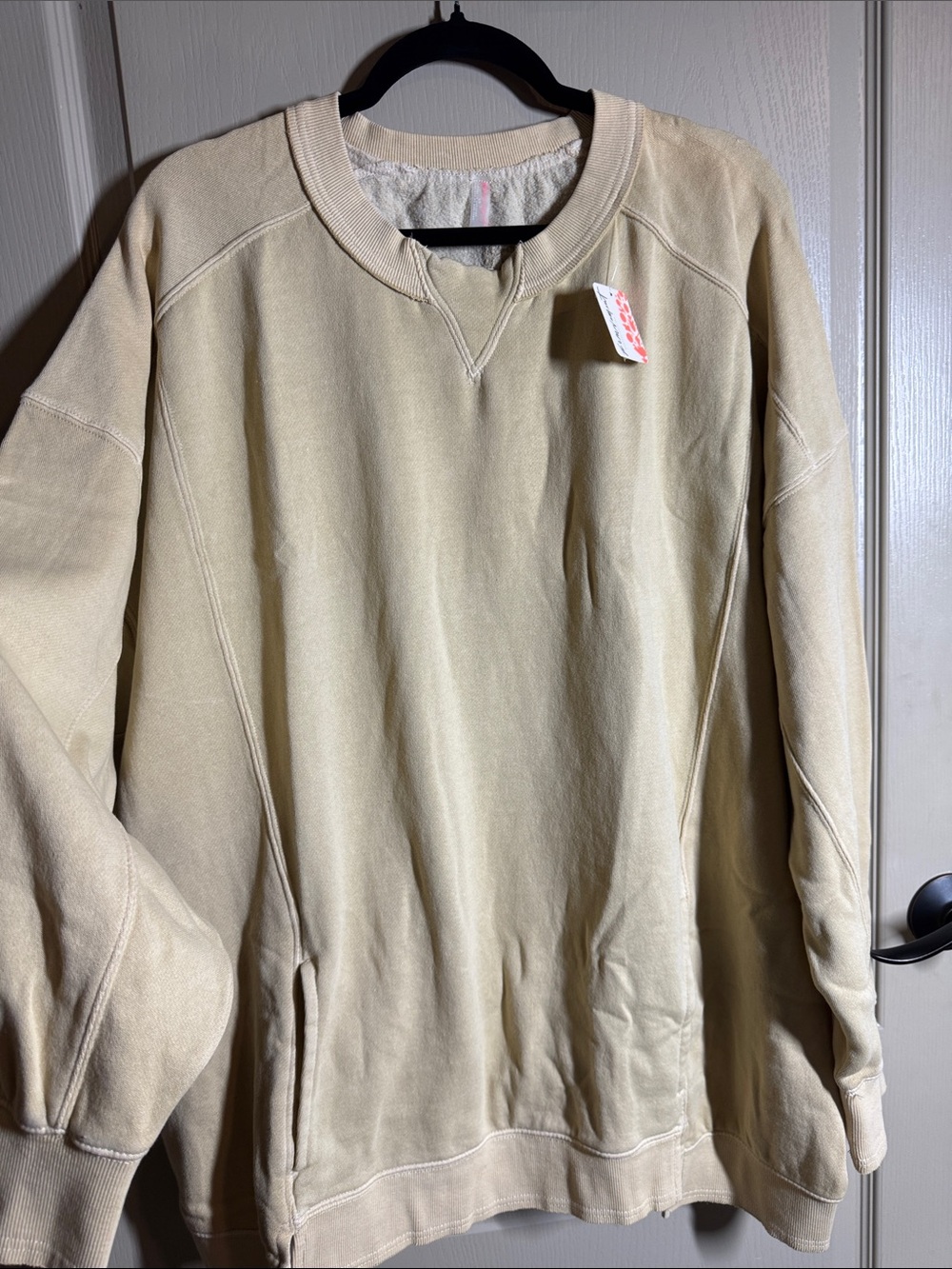 Free People Buttery Yellow Crewneck Pullover Sweatshirt Large